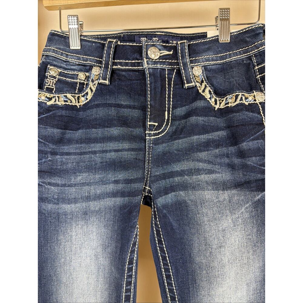 NWT Miss Me Dark Wash Denim Midrise Skinny Jeans 25 #0780 - Picture 2 of 6